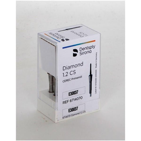 Dentsply 6714070 CEREC Primemill Diamond Milling Burs 1.2 CS 1.2 mm 6/Pk