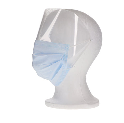 House Brand FMS-44PE Disposable 4 Ply Earloop Face Mask With Eyeshield 50/PK