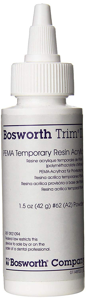 Bosworth 921094 Trim II Temporary Crown & Bridge Resin Powder #62 A2 1.5 Oz