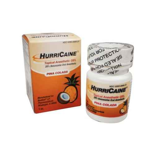 Beutlich 0886-31 Hurricaine Topical Gel 20% Benzocaine Pina Colada 1 Oz