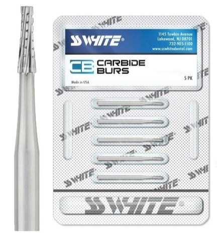 SS White 14071-5 Friction Grip FG #701 Surgical Length Taper Fissure Crosscut Carbide Burs 5/Pk