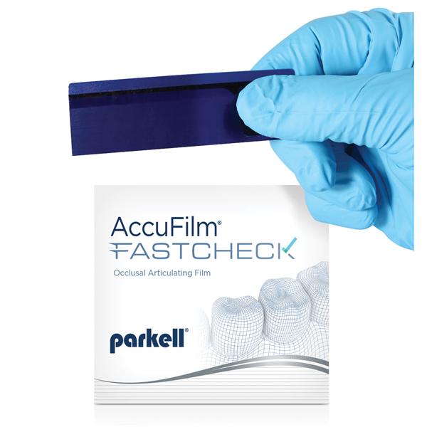 Parkell S054 AccuFilm FastCheck Occlusal Articulating Film Double Sided Blue 100/Pk