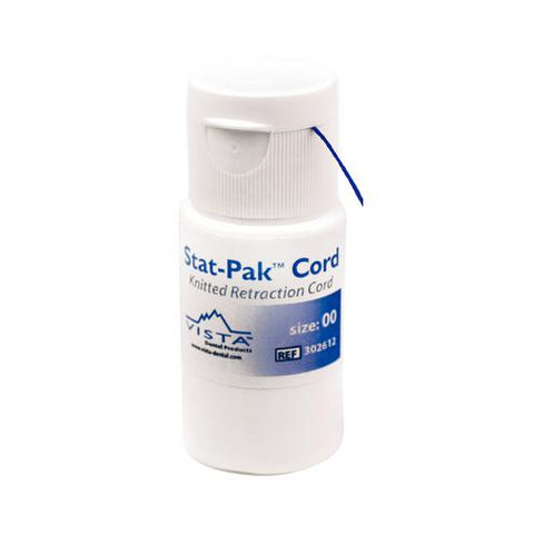 Vista Dental 302612 Stat-Pak Plain Knitted Retraction Cord #00 Navy Blue 100"