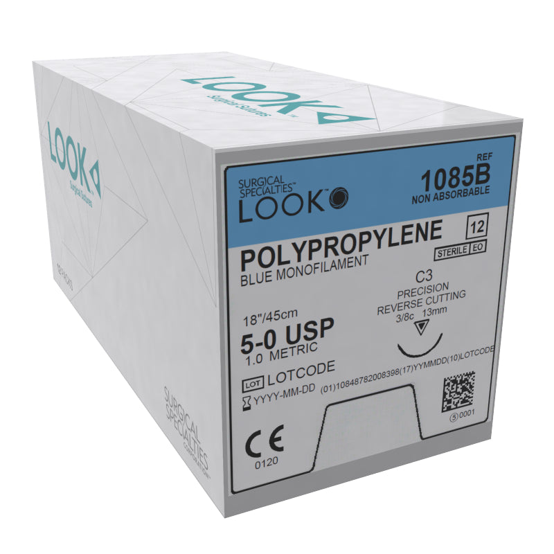 Look X1085B Polypropylene Sutures C3 5/0 18