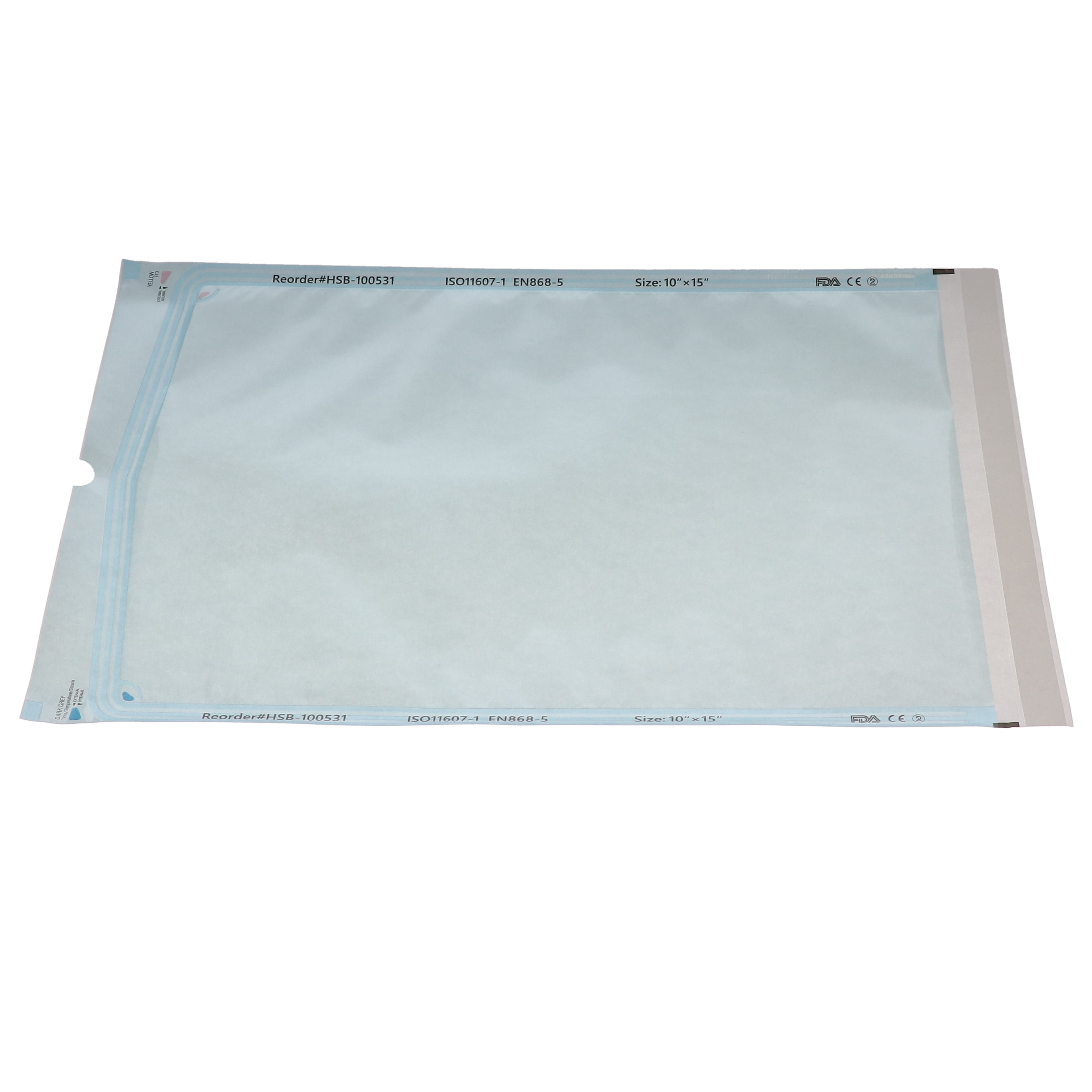 House Brand Dentistry 100531 Self-Sealing Sterilization Pouch Paper/Blue Film 10