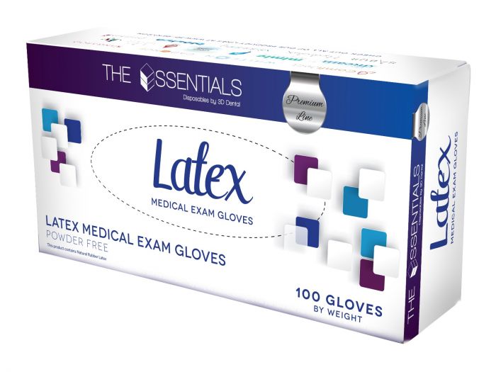 House Brand IC112 The Essentials Latex Medical Exam Gloves Medium 100/Bx