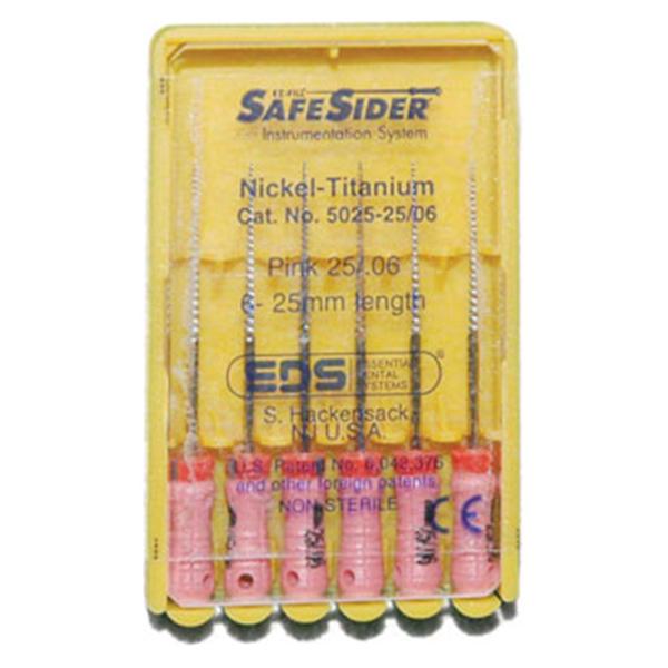 Essential Dental Systems 5025-25/06 SafeSiders Reamers NiTi 25mm #25 .06T 6/Pk