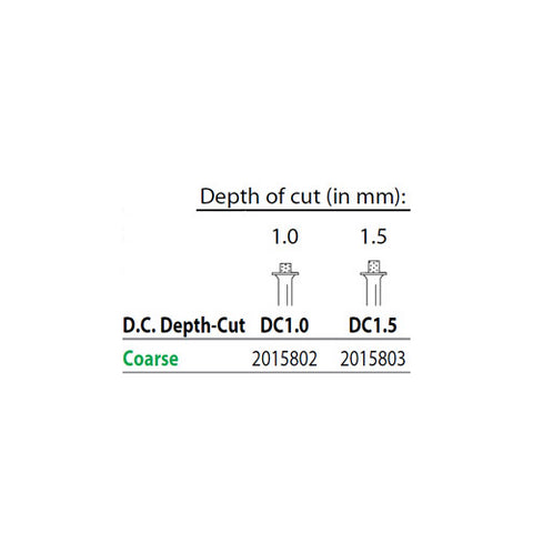 Abrasive Technology DC1.5 FG Friction Grip Two Striper Depth Cut Coarse Grit Diamond Burs 5/Pk