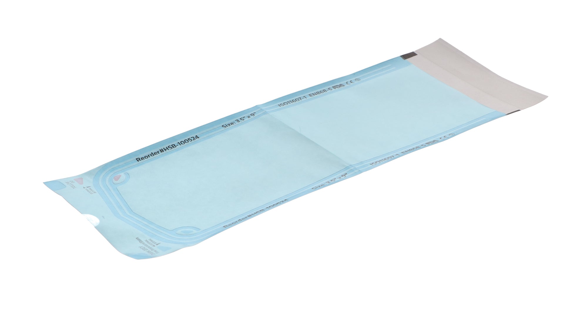 House Brand Dentistry 100524 Paper/Blue Film Self-Sealing Sterilization Pouches 3.50