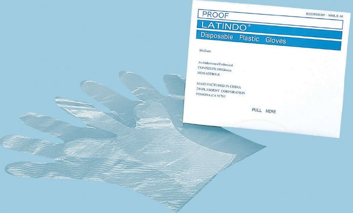 Plasdent 900LX-L Overgloves Disposable Large Clear Plastic 100/Bx