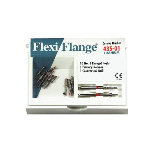 Essential Dental Systems 435-01 Flexi-Flange Titanium Posts #1 Red 10/Pk