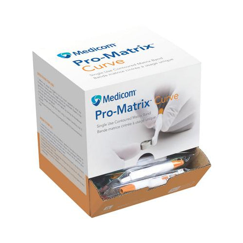 Medicom 30030 Pro-Matrix Dental Bands Wide 6mm Contoured 50/Pk Orange