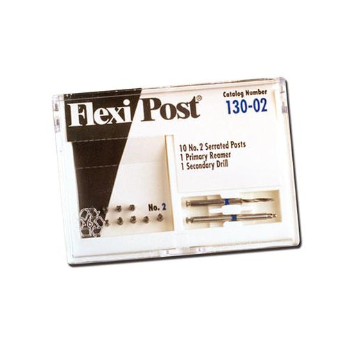 Essential Dental Systems 130-02 Flexi-Post Stainless Steel Posts #2 Blue 10/Pk