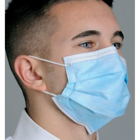 Mydent MK1076 Defend Diffuser Anti Fog Tie-On Level 1 Face Masks 50/Bx Blue