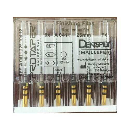 Dentsply Maillefer A041122110412 ProTaper Universal Rotary Files 21mm F4 6/Pk