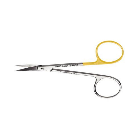 Hu-Friedy S18SC Hemostat Scissors #18 Iris Curved Super Cut Serrated Blade