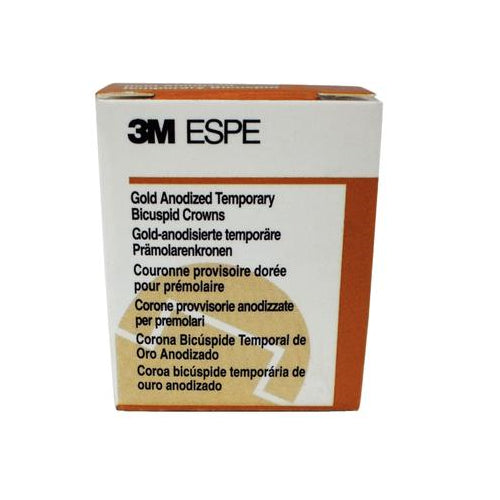 3M ESPE 940630 Unitek Gold Anodized Temporary Crowns #0 2nd Bicuspid Lower Left 5/Bx