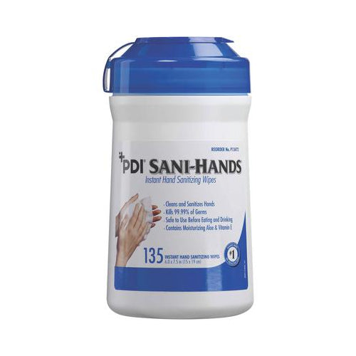 PDI P13472 Sani-Hands Instant Hand Sanitizing Wipes 6" X 7.5" 135/Can
