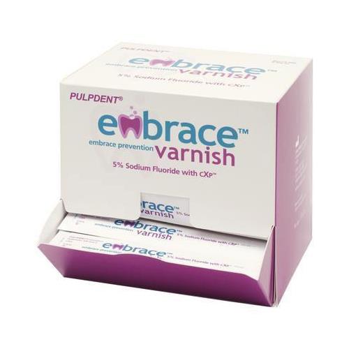 Pulpdent FV50 Embrace Varnish 5% NaF CXP Sodium Fluoride Unit Dose 0.4 mL 50/Pk