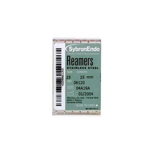 Kerr Dental 06111 SybronEndo Standard Reamers Stainless Steel 25mm #15 6/Bx