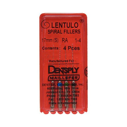 Dentsply Maillefer 671554 Lentulo Spiral Fillers Paste Carriers Stainless Steel #1-4 17mm 4/Pk
