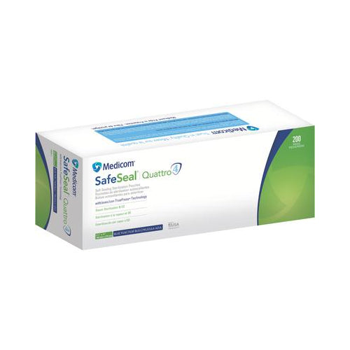 Medicom 88045 SafeSeal Quattro Sterilization Pouches 4.25" X 11" 200/Bx