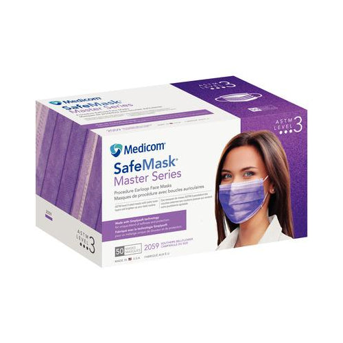 Medicom 2059 SafeMask Master Series Earloop Face Masks ASTM Level 3 Southern Bell 50/Bx