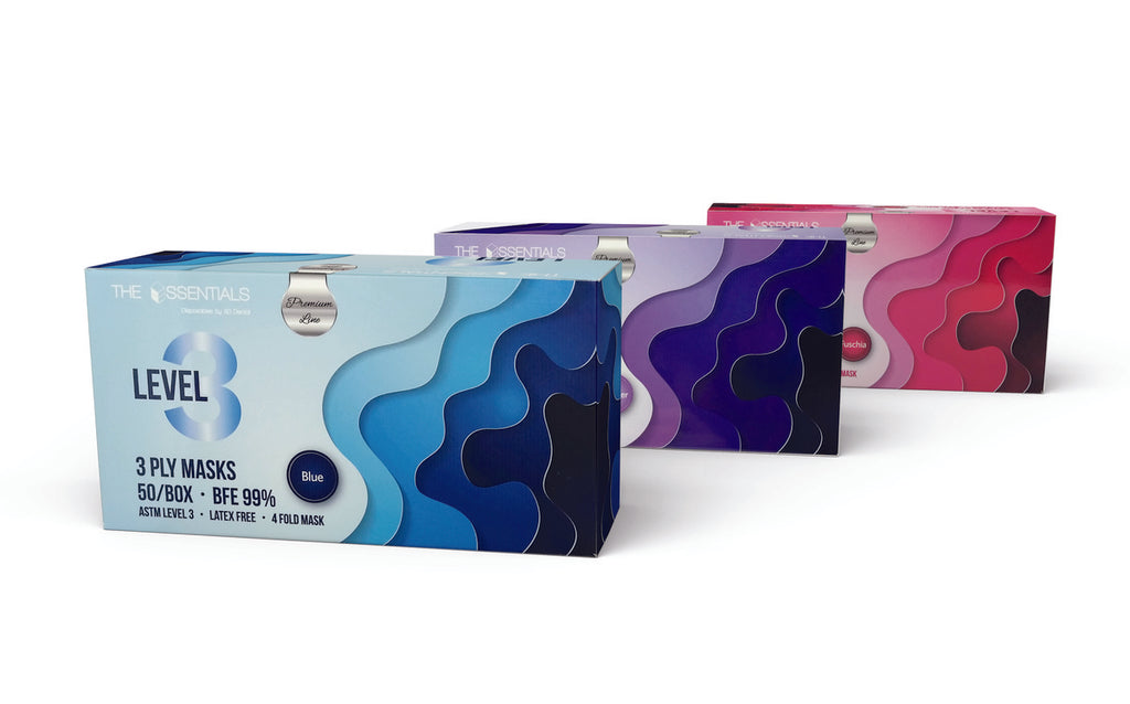 House Brand ELM3-L Essentials Premium ASTM Level 3 Ear Loop Face Masks Lavender 50/Box