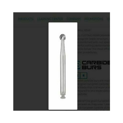 SS White 14739 Right Angle RA #8 Round Carbide Burs Slow Speed Latch 10/Pk