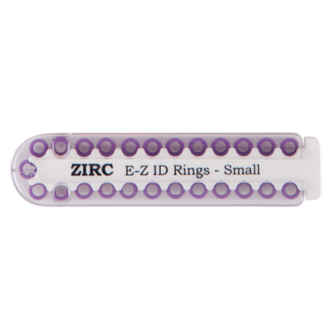 Zirc Dental 70Z100R EZ-ID Instrument Rings Small Purple 1/8" 25/Pk