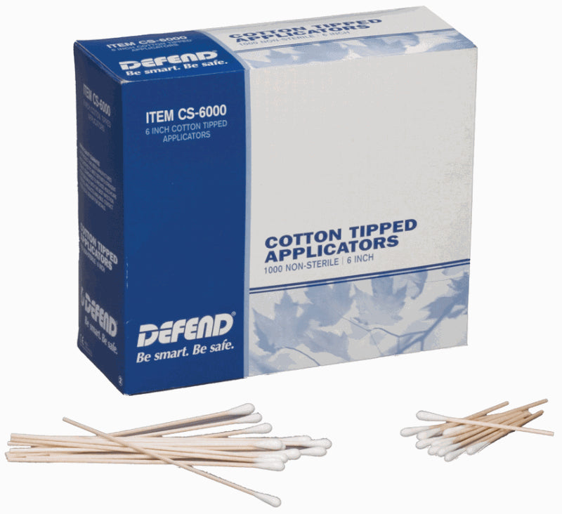 Mydent CS3000 Defend Cotton Tipped Applicators 3" Non-Sterile 1000/Bx