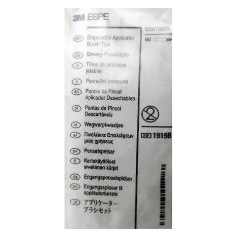 3M ESPE 1919B Disposable Applicator Dental Brush Tips Regular 60/Pk