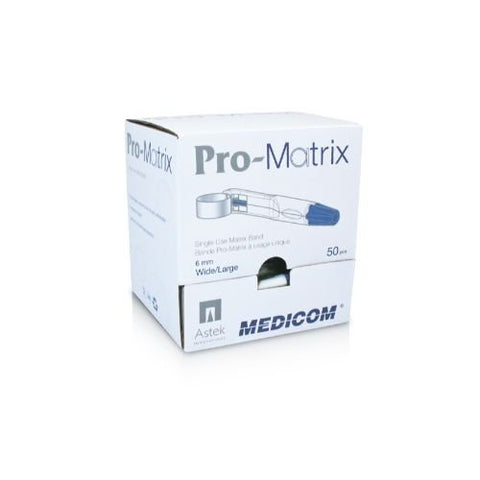 Medicom 30010 Pro-Matrix Bands Wide 6 mm Single Use Matrix Band 50/Pk
