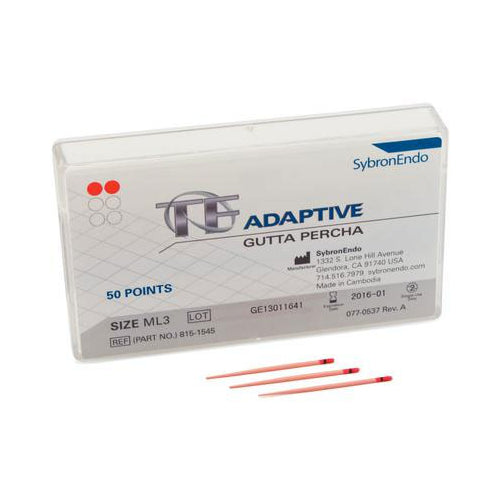 Kerr Dental 815-1545 SybronEndo TF Adaptive Gutta Percha Points Medium/Large ML3 Red 50/Pk