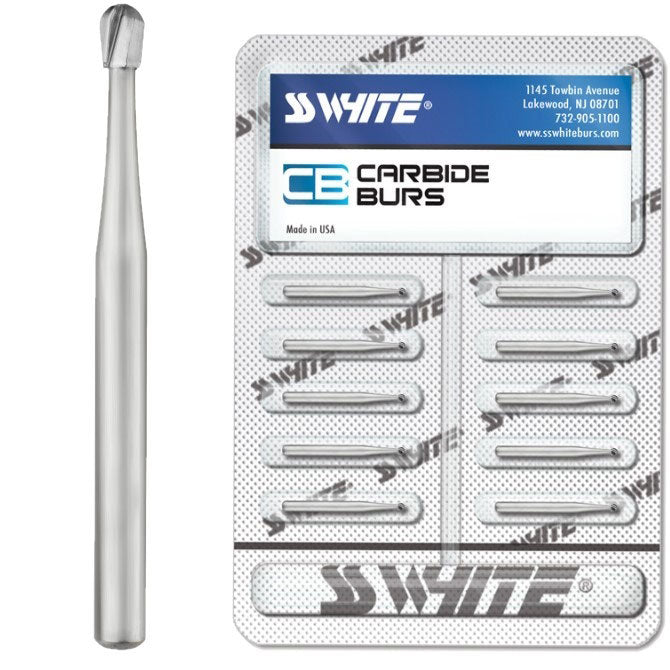 SS White 13040 FG Friction Grip 4P Pear Shaped Carbide Burs 100/Pk