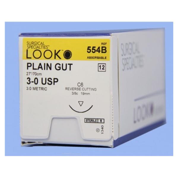 Look X554B Plain Gut Absorbable Sutures 3-0 27