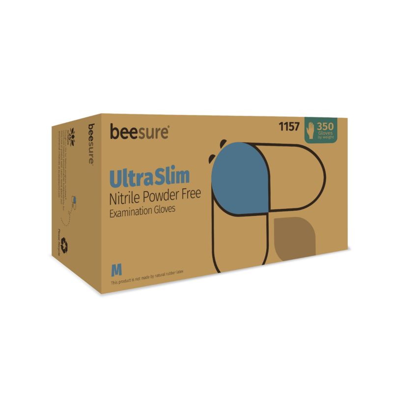 Cranberry BE1157 BeeSure UltraSlim Nitrile Exam Gloves Medium 350/Box