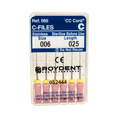 Roydent Dental 06525006R Zipperer Endodontic C-Files 25mm #6 6/Bx