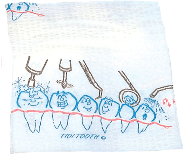 Tidi 917490 Dental Patient Bibs 2+1 Ply Paper Poly 13