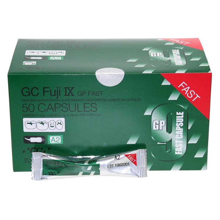 GC 000212 Fuji IX GP Self Cure Glass Ionomer Restorative Capsules Fast Set A2 50/Pk EXP Oct 2025