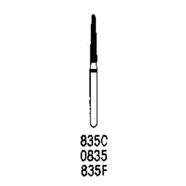 Shofu Dental Friction Grip FG #835F Fine Round End Cylinder Robot Diamond Burs 1/Pk