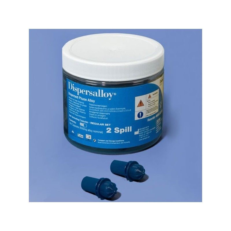 Dentsply 66002892 Dispersalloy Regular Set 2 Spill Phase Alloy Amalgam 600 mg 50/Pk