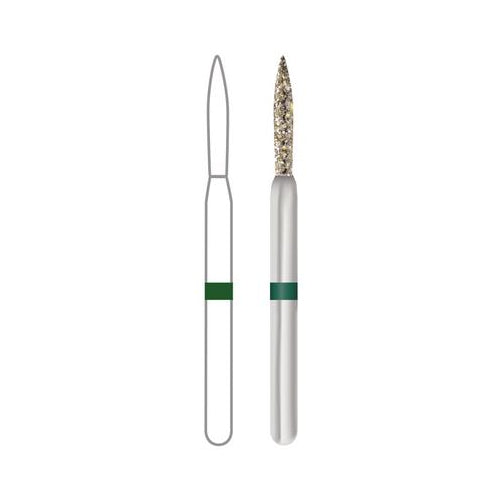 Dentsply Sirona 1862010C Midwest ONCE FG Friction Grip #862-010C Sterile Flame Coarse Grit Diamond Burs 25/Pk