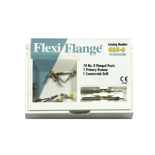 Essential Dental Systems 435-0 Flexi-Flange Titanium Posts #0 Yellow 10/Pk