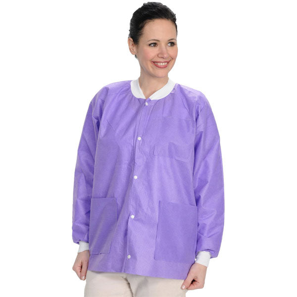 ValuMax 3630PPXS Extra-Safe SMS Hip Length Jackets Purple XSmall 10/Pk